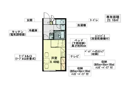 レオパレスDA MARYA F(1K/1階)の間取り写真