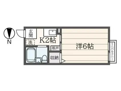 シティハイムそわれ(1K/1階)の間取り写真