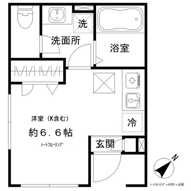 クレール上目黒(ワンルーム/1階)の間取り写真