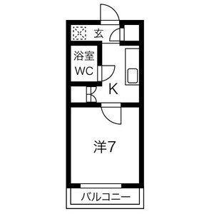 コーポアガペ(1K/4階)の間取り写真