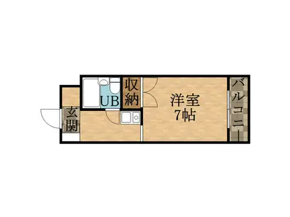 ローレルメゾン(1K/1階)の間取り写真