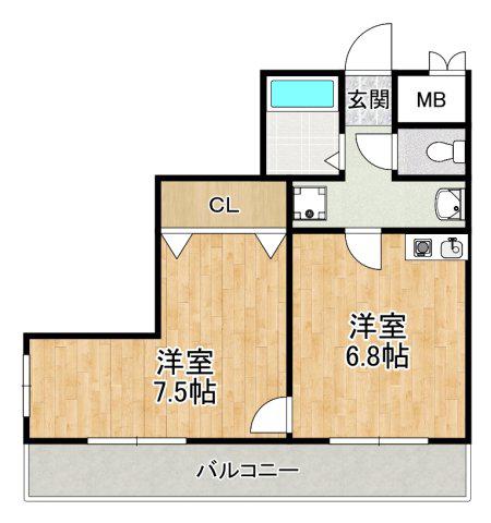 アークヒルズ(1DK/4階)の間取り写真
