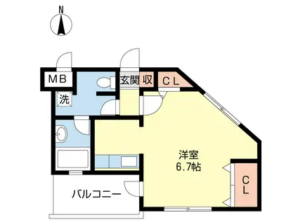 SKII EL.GRANDE(ワンルーム/2階)の間取り写真