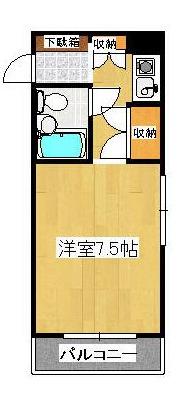 アルファ藤塚町(1K/6階)の間取り写真