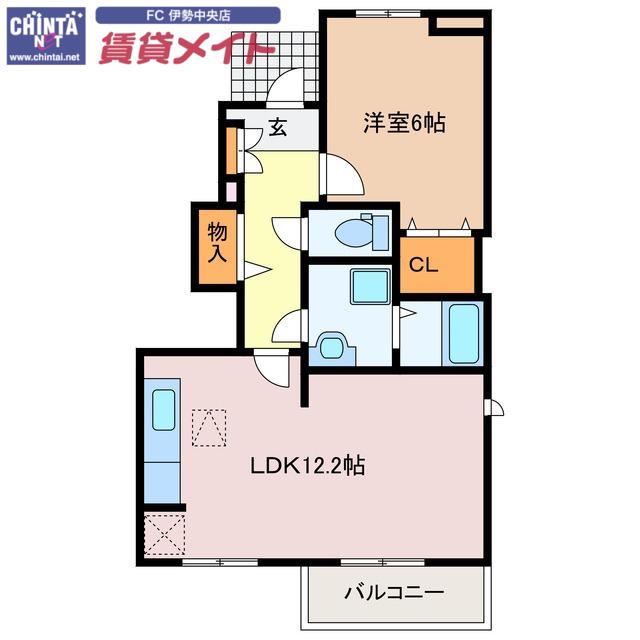 パ-クサイドハウス III(1LDK/1階)の間取り写真