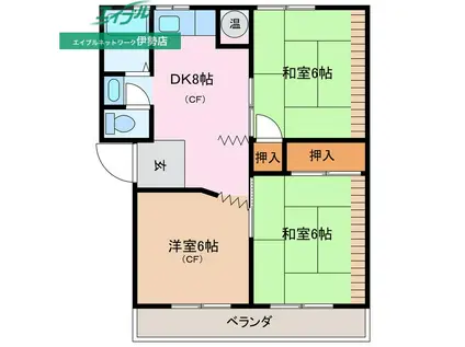 大西マンション(3DK/2階)の間取り写真