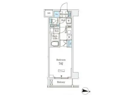 ラティエラ中野新井(1K/4階)の間取り写真