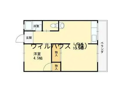 山本ハイツ(1LDK/2階)の間取り写真