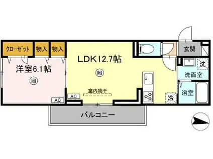 ロイヤルタウン大和(1LDK/2階)の間取り写真