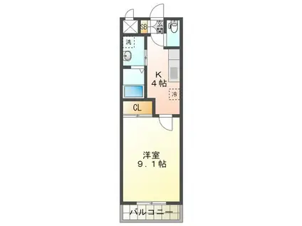 PARK SIDE SANCO(1K/1階)の間取り写真