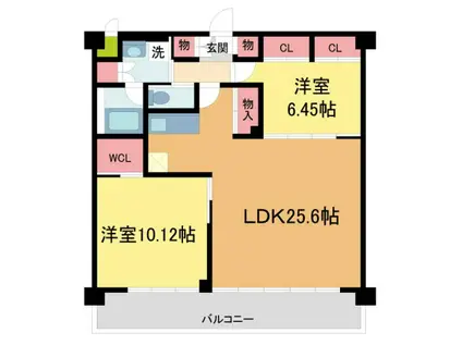 プレジオ宝塚ASIAN(2LDK/4階)の間取り写真