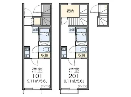 レオネクスト新宿台(1K/2階)の間取り写真