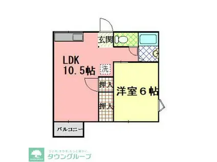 ル・ベールパティオ(1LDK/2階)の間取り写真
