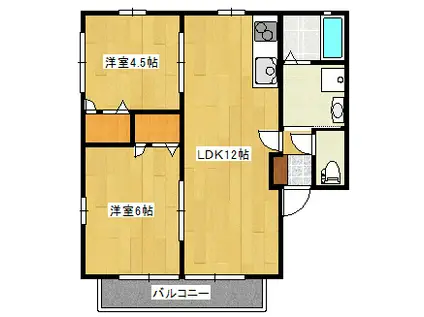 アルストロメリアII(2LDK/1階)の間取り写真