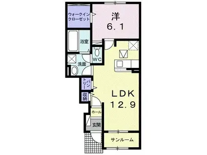 フェアリーズ ヒル LM I(1LDK/1階)の間取り写真