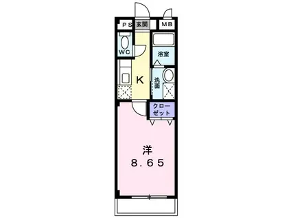 グランノヴァ(1K/2階)の間取り写真