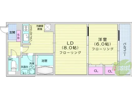 SーFORT泉中央(1LDK/3階)の間取り写真