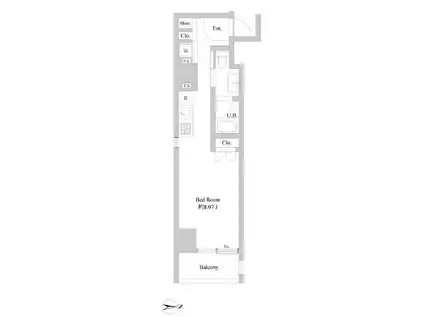 ミリアレジデンス北新宿(ワンルーム/5階)の間取り写真