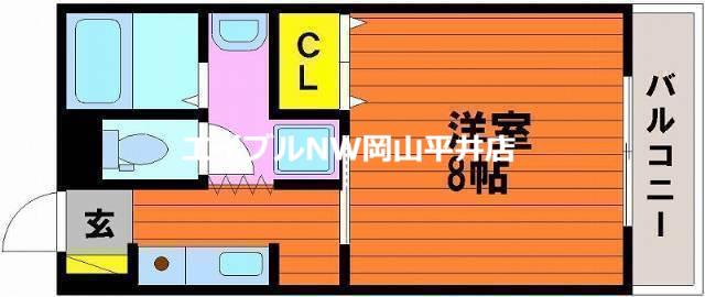 はなはうす門田二番館(1K/4階)の間取り写真