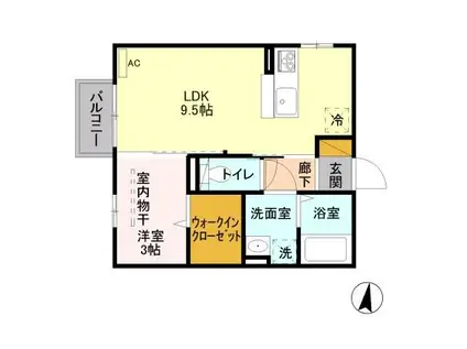 アクシスA(1LDK/2階)の間取り写真