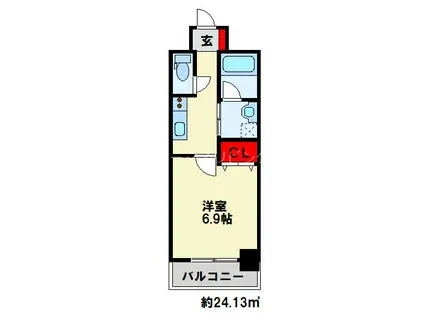 RITA-I(1K/8階)の間取り写真