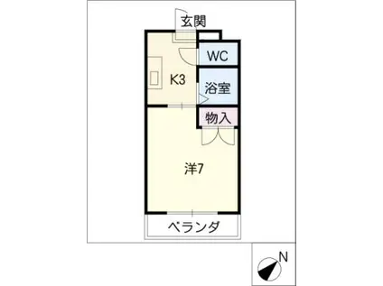 ユーミー東垂坂マンション(1K/1階)の間取り写真