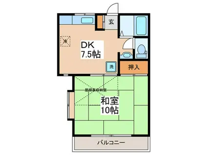 メゾンオリオール(1DK/2階)の間取り写真