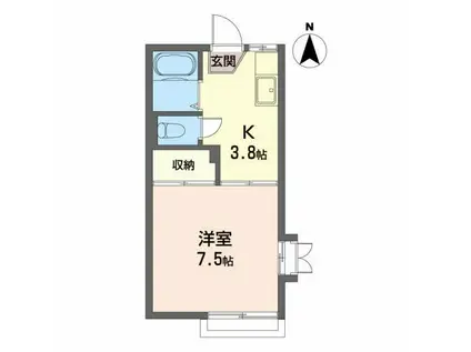 リッチフィールド都南(1K/1階)の間取り写真