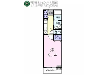 セブンローズC(1K/2階)の間取り写真