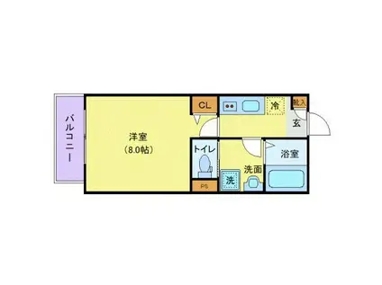 ジーメゾン鎌ケ谷東道野辺アマーレ(1K/2階)の間取り写真