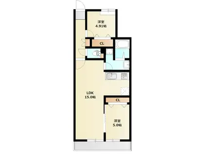 ミリアビタ習志野台(2LDK/3階)の間取り写真