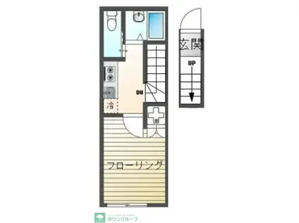 PLUMAS金山町(1K/2階)の間取り写真