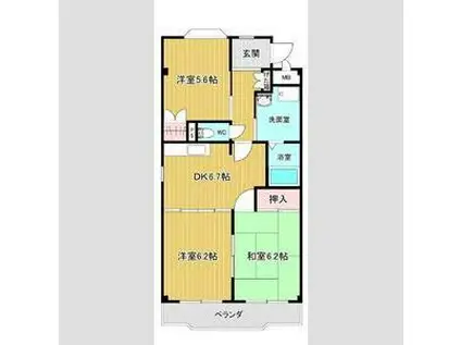 WAVE HOUSEII(3DK/2階)の間取り写真