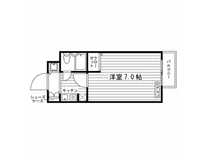 グランドゥール花梨(1K/1階)の間取り写真