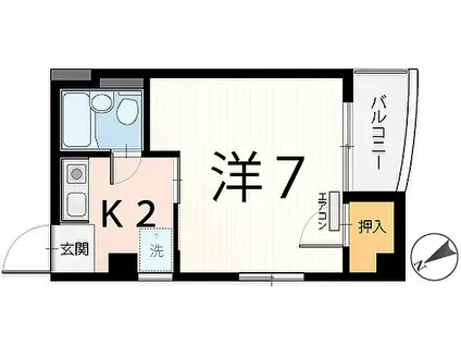 エヌ・ラフィーネ(1K/3階)の間取り写真