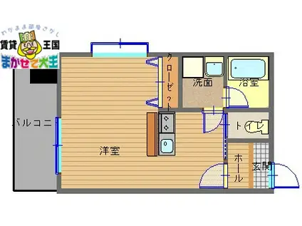 グリーン・バレー金屋(ワンルーム/9階)の間取り写真