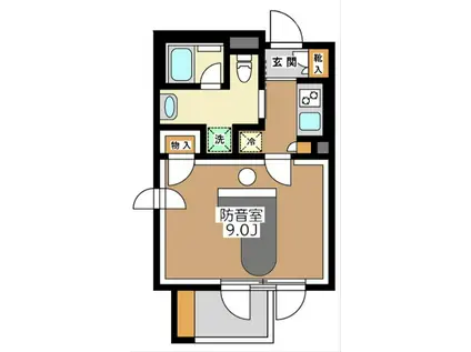 SONORITE池之端(1K/1階)の間取り写真