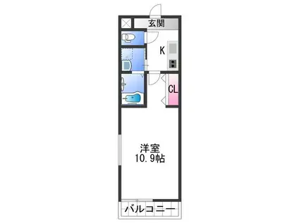 フジパレス黒田V番館(1K/1階)の間取り写真