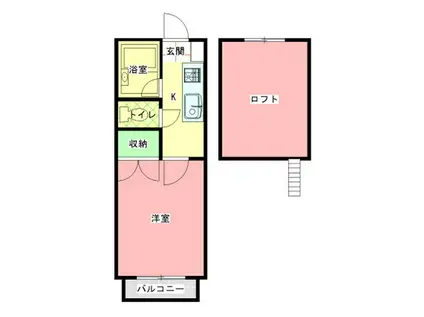 ベルフォーレ(1K/2階)の間取り写真