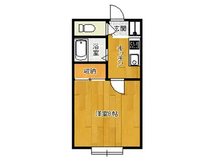 ハウスアライ(1K/2階)の間取り写真