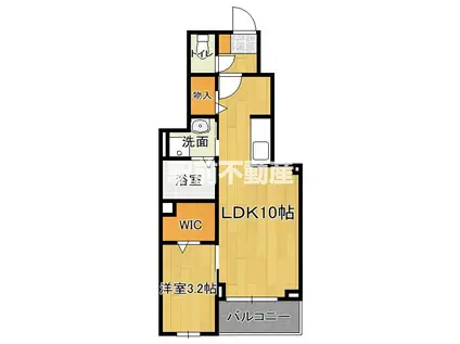 ポルト ボヌール(1LDK/1階)の間取り写真