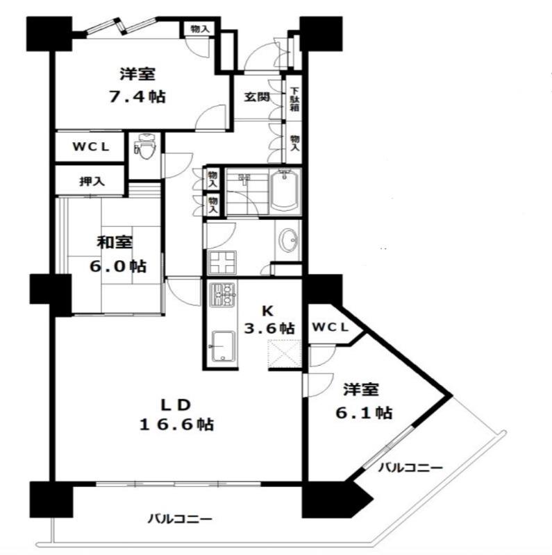 シティタワー品川(3LDK/39階)の間取り写真