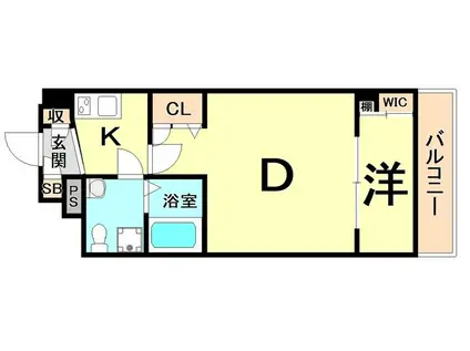 セレニテ甲子園I(1K/4階)の間取り写真