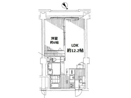 メゾン松方(1LDK/1階)の間取り写真