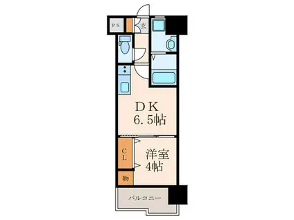 ONE PROJECT三萩野(1DK/2階)の間取り写真