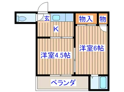 エコールF(2K/2階)の間取り写真