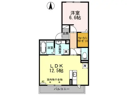 CASA FELICE B(1LDK/2階)の間取り写真