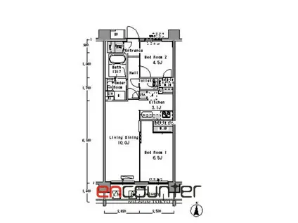 パークアクシス滝野川(2LDK/3階)の間取り写真