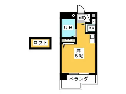 パサージュ(ワンルーム/7階)の間取り写真