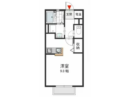 ドルフ I(ワンルーム/2階)の間取り写真